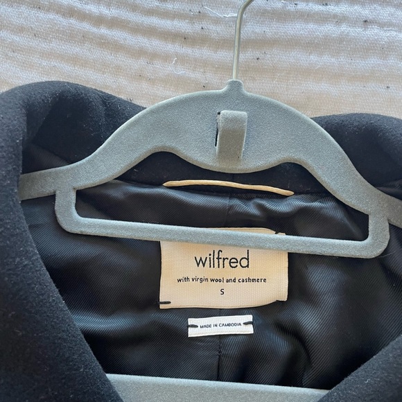 Aritzia Wilfred Cocoon Wool & Cashmere Leather Sleeve Coat sz S - Picture 2 of 3